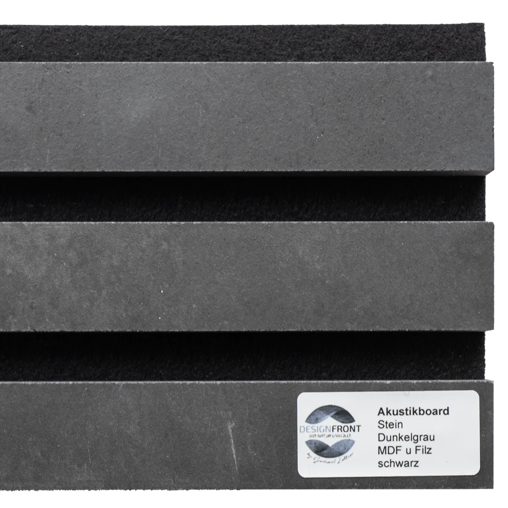 Akustik Stein Dunkelgrau MDF Schwarz Filz Schwarz