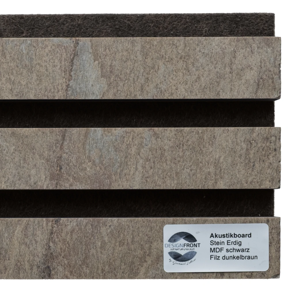 Akustik Stein Erdig MDF Schwarz Filz dunkelbraun